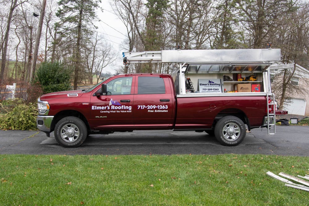 elmers roofing truck